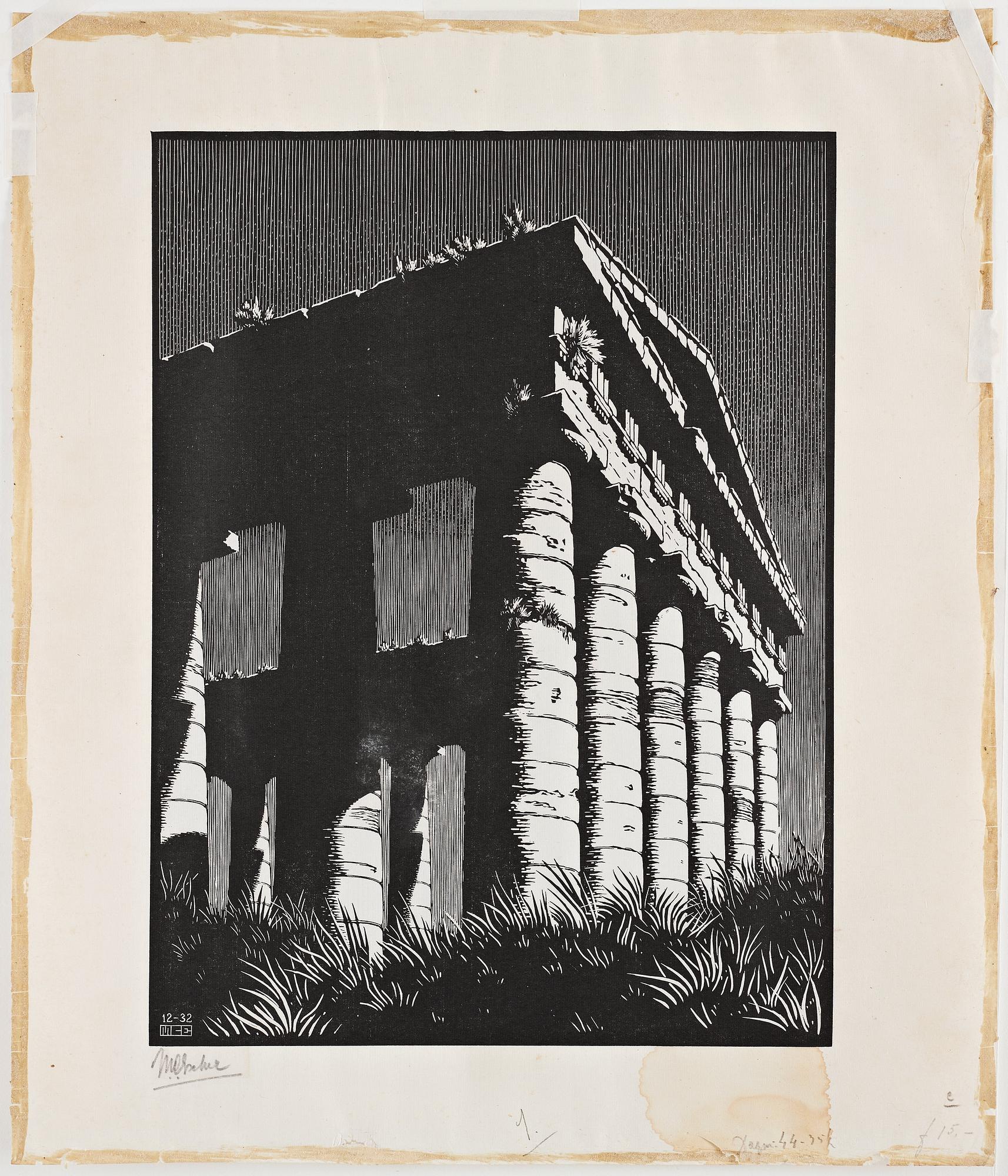 Maurits Cornelis Escher, ”Temple of Segesta, Sicily”.