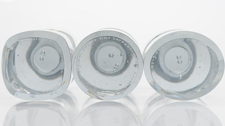 Timo Sarpaneva, a set of six prototypes signed Original Design Timo Sarpaneva 1976 Iittala.