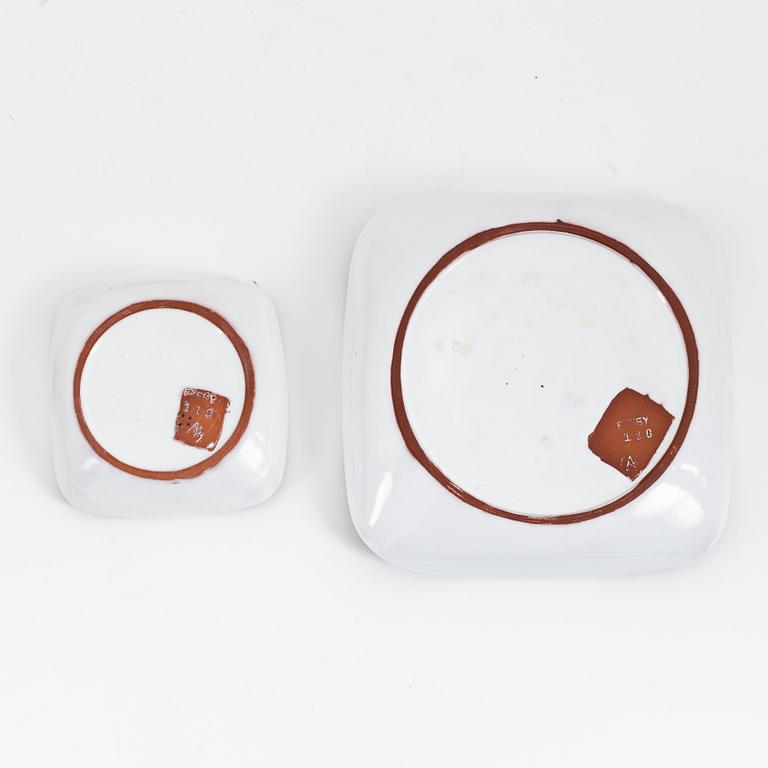 Ingrid Atterberg, skålfat, 2 st, "Grafika", Upsala Ekeby.