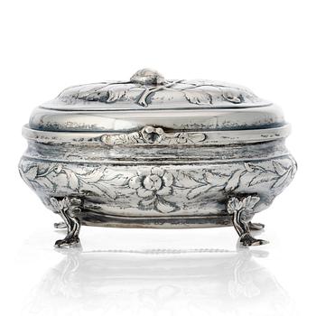 176. A Baltic Rococo silver casket, mark of Friedrich Bernhard Alberts, Riga 1763-1778.