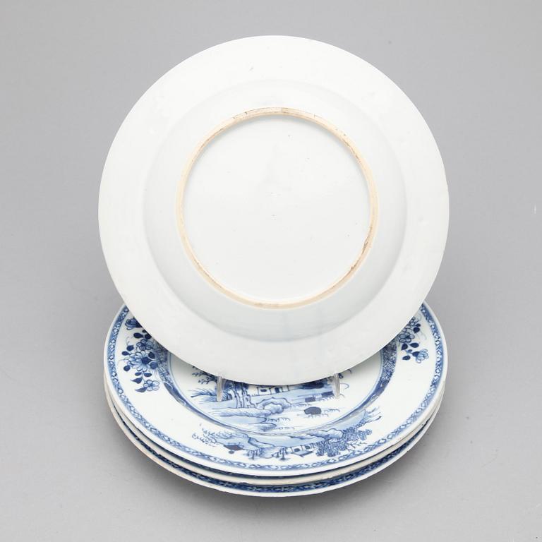 TALLRIKAR, 4 st, Kina, Qian Long, (1736-1795).