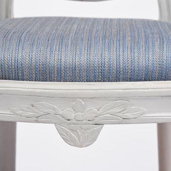 A set of five Gustavian chairs by J. E. Höglander (master in Stockholm 1777-1813).