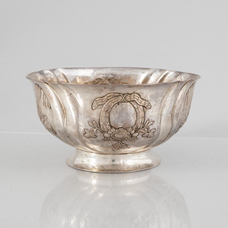 Skål, silver, oidentifierad stämpel, möjligen Danmark, rokoko, 1700-tal.