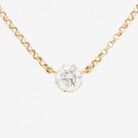 Pendant in 18K gold with a round brilliant-cut diamond.