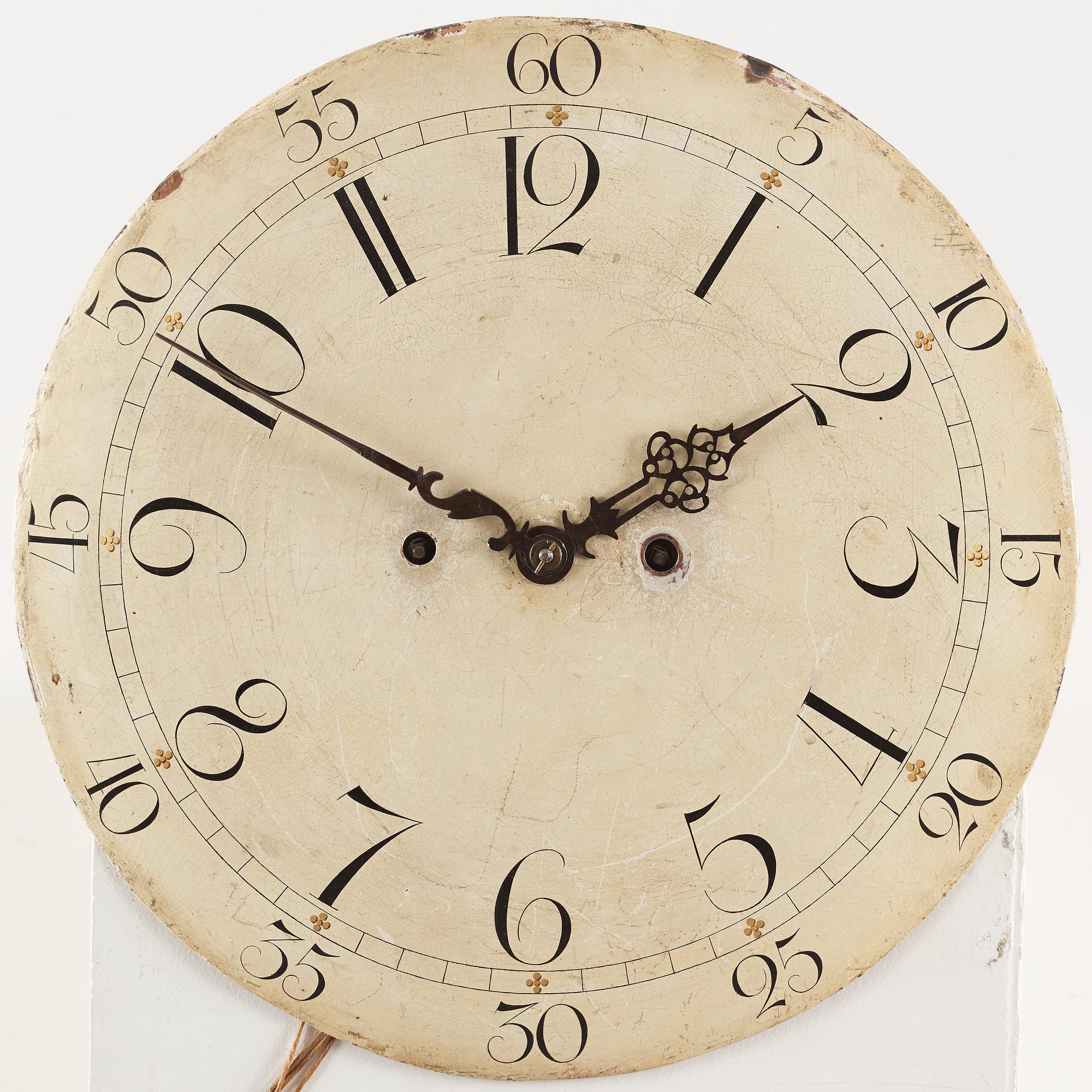 A Gustavian late 18th century longcase clock.