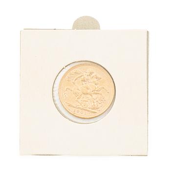 Guldmynt, Storbritannien, Victoria, 1 Sovereign, 1901.
