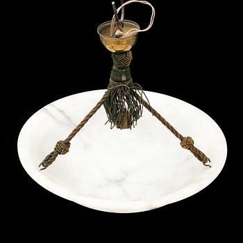 An alabaster ceiling lamp for one light bulb. !920s-1930s.