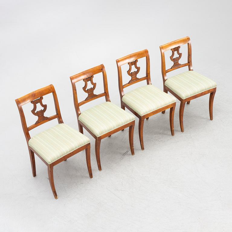 Four Empire chairs, first half of the 19th century.