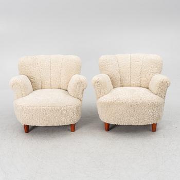 Armchairs, a pair, Swedish Modern, 1940s.