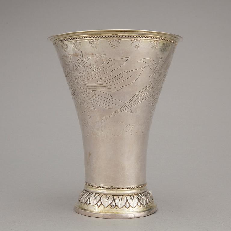 BÄGARE, silver, Olof Sedin, Gävle 1793. Vikt ca 305 gram.