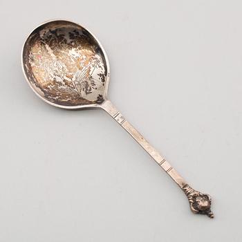 SKED, silver, Nils Grubb, Hudiksvall 1790. Vikt ca 26 gram.