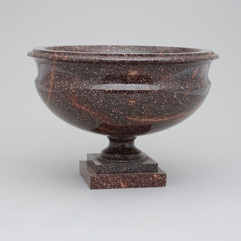 A Swedish Empire 19th century porphyry bowl.