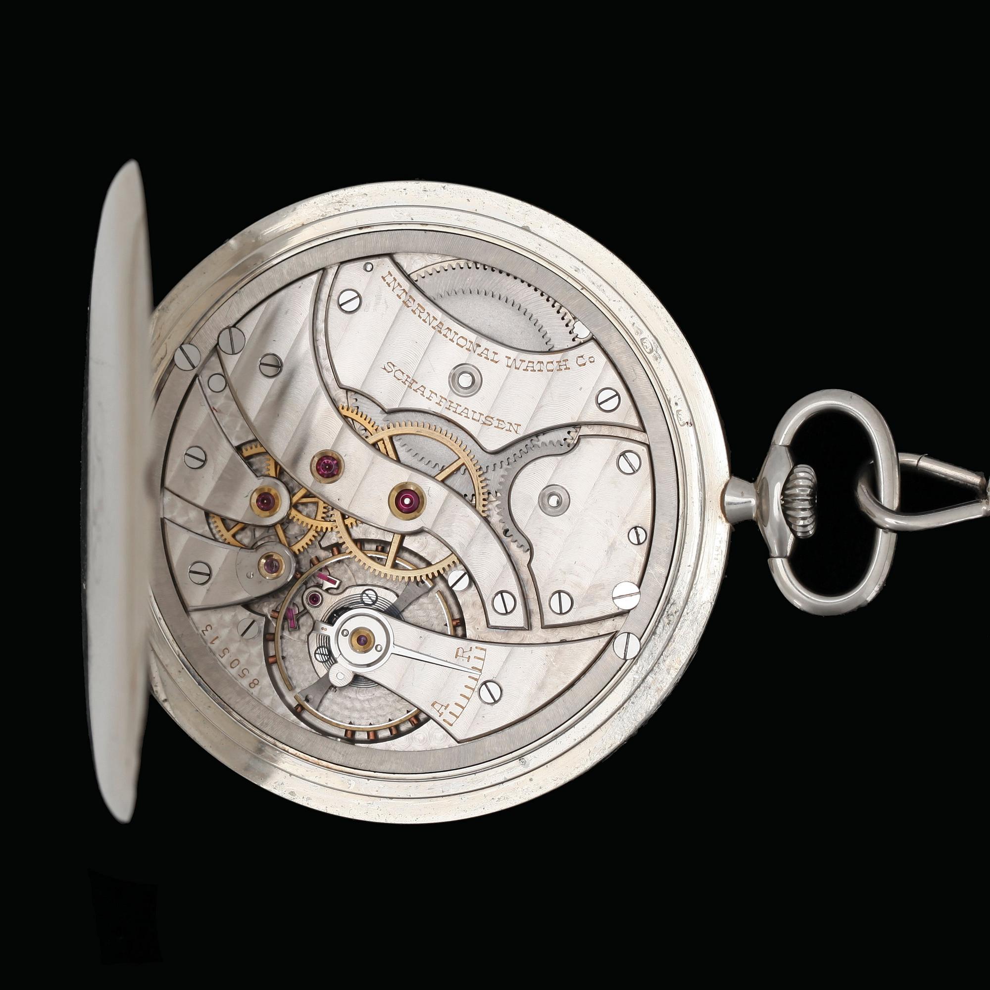 International Watch Company, Schaffhausen, IWC, Frackur, 18 vitguld, 1930-tal. Vikt ca 55 + 8 gram.