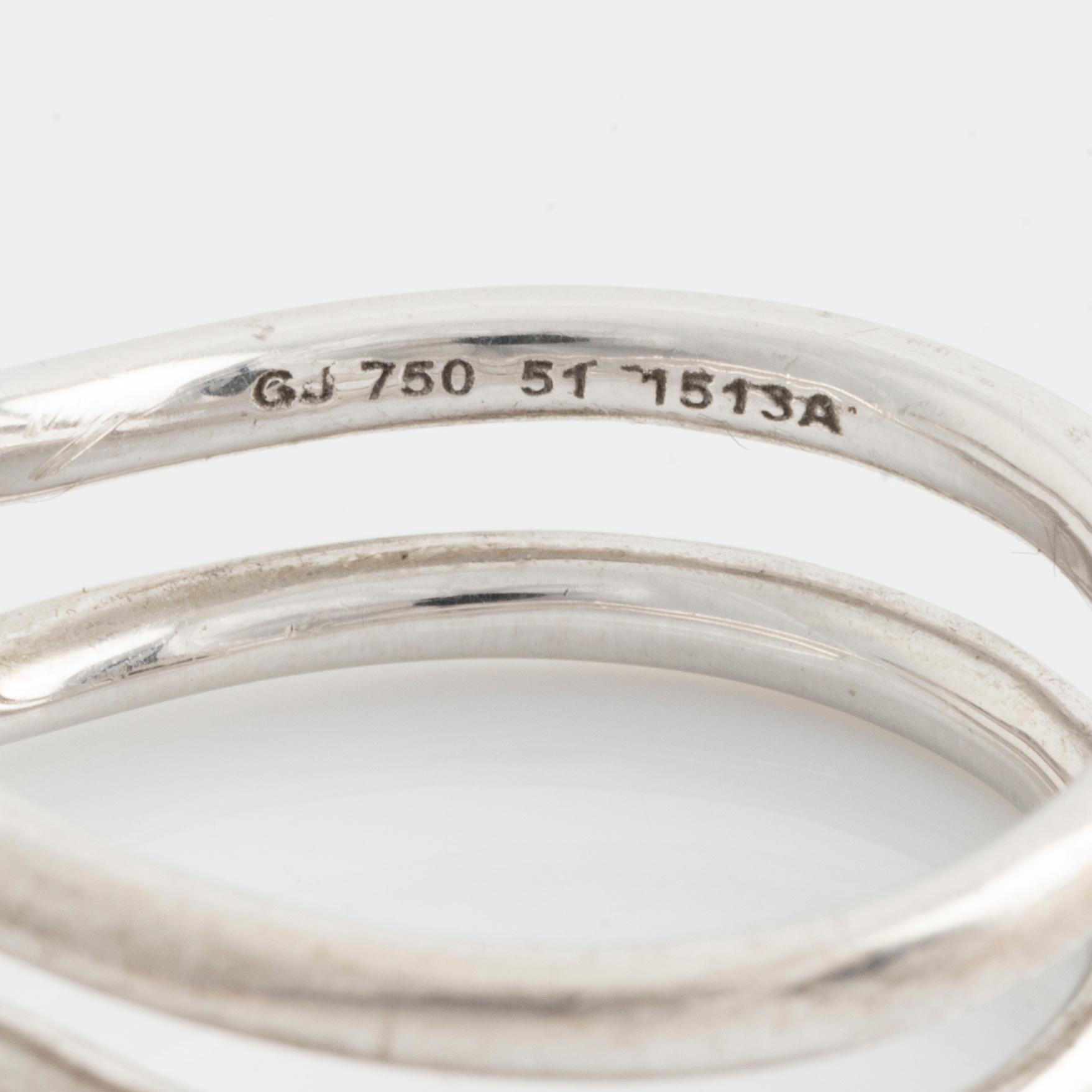 Georg Jensen, two rings, with brilliant-cut diamonds.