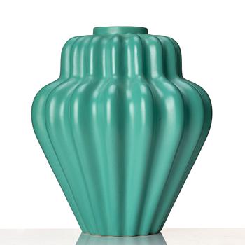 Ewald Dahlskog, two faience vases, Bo Fajans 1930's.