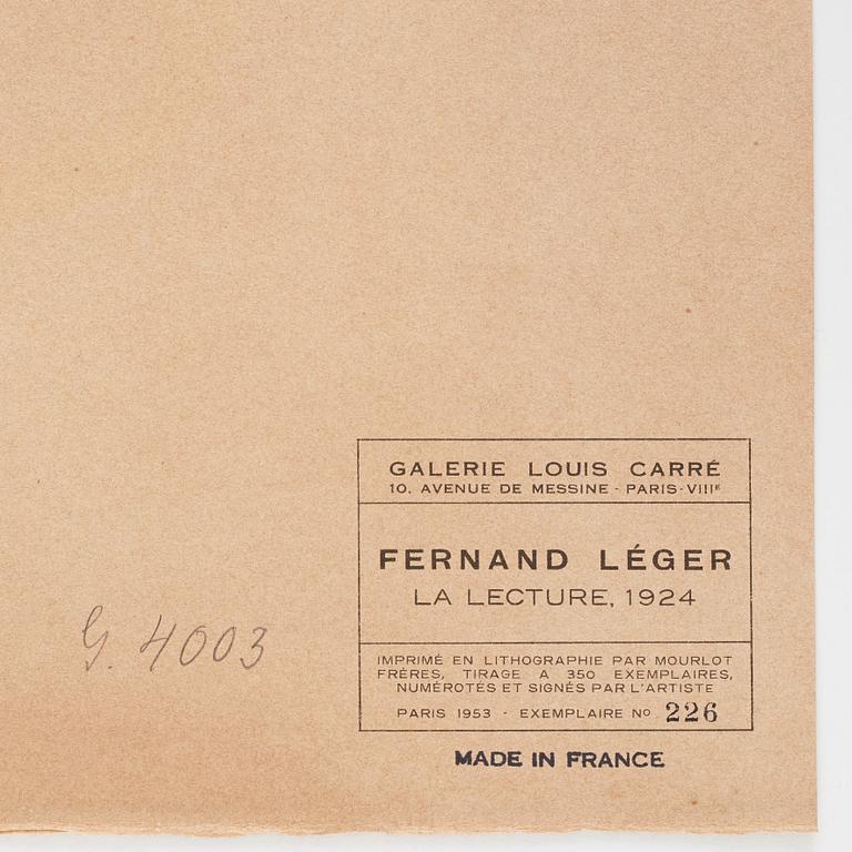 Fernand Léger After, "La lecture".