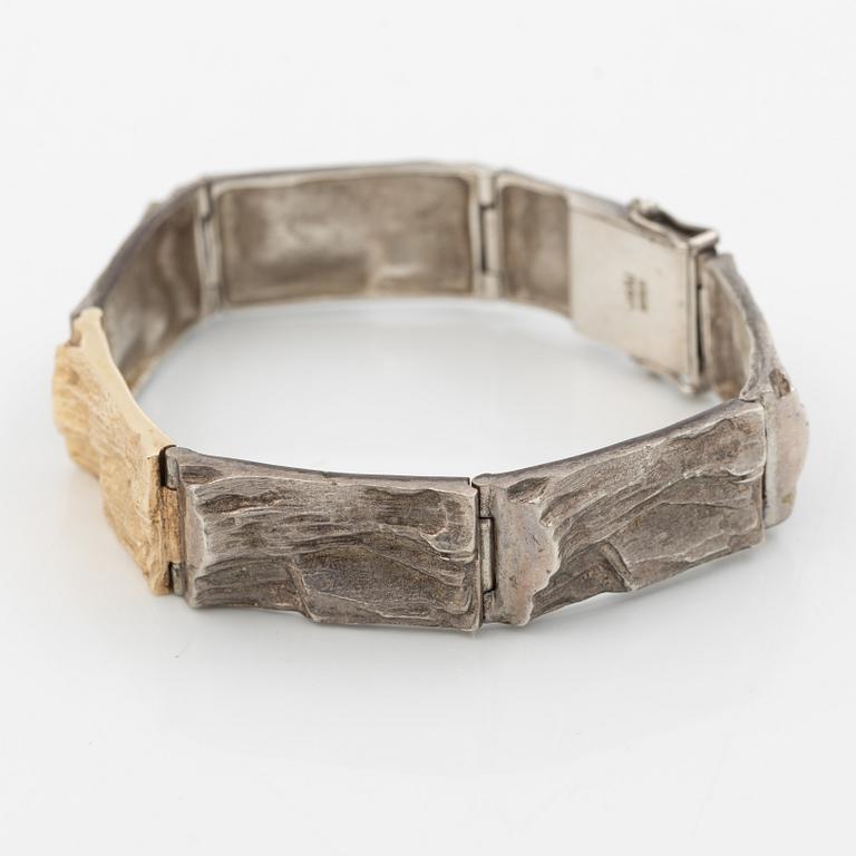 Bracelet, Jens Gregers Toftegaard-Jensen, silver and 14K gold.