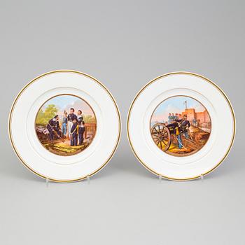 Six swedish porcelain plates, by Gustavsberg, early 20th century.