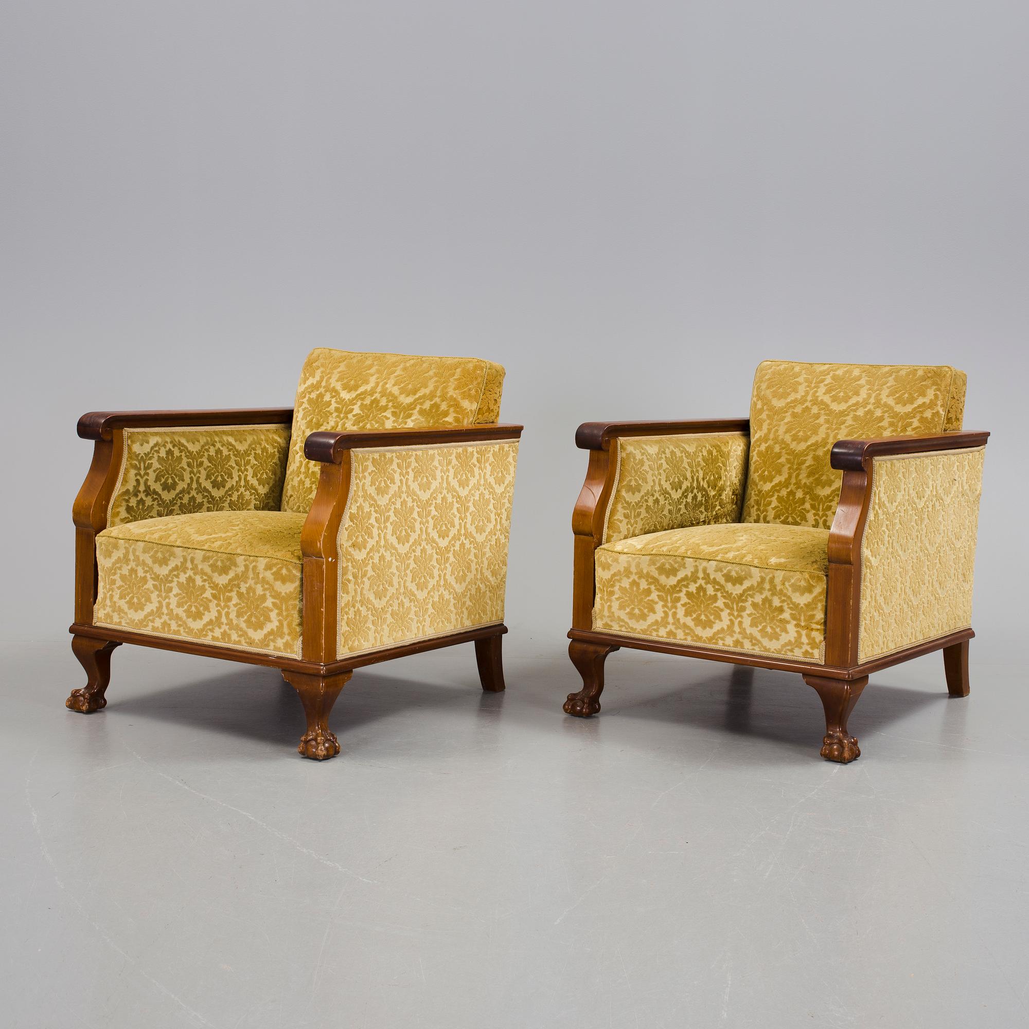 FÅTÖLJER, ett par, 1900-talets andra kvartal.