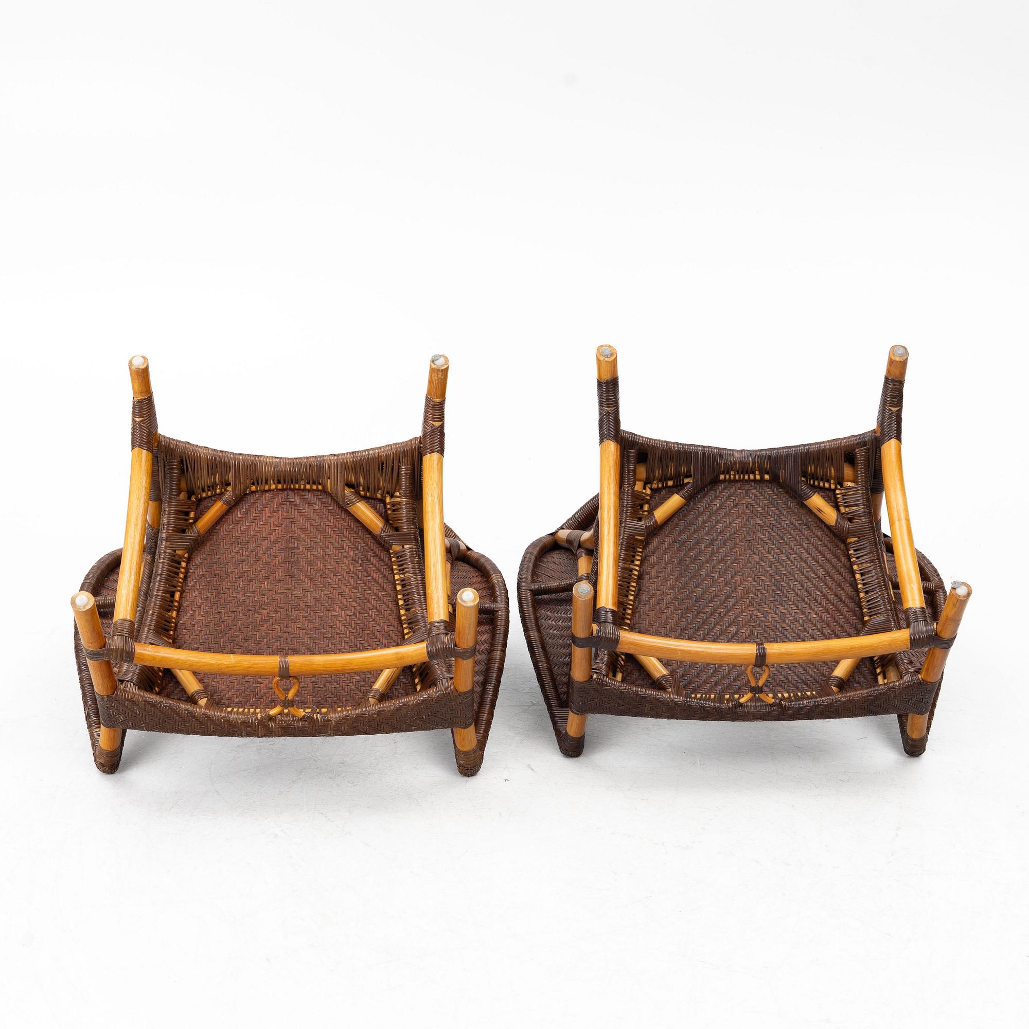 Yuzuru Yamakawa, A pair of 'CL-261' armchairs, Yamakawa Rattan Japan Inc, 2000s.