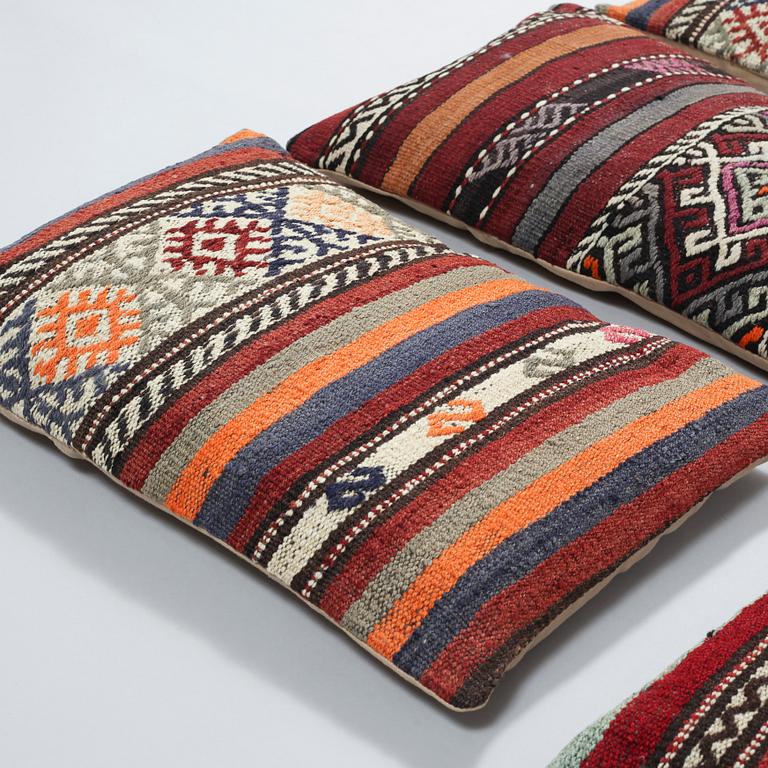 Six kelim pillows.