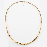 Necklace, 18K gold, graduated pea link.