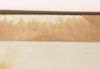 Adolf Hallman, mixed media on paper panel, signed.