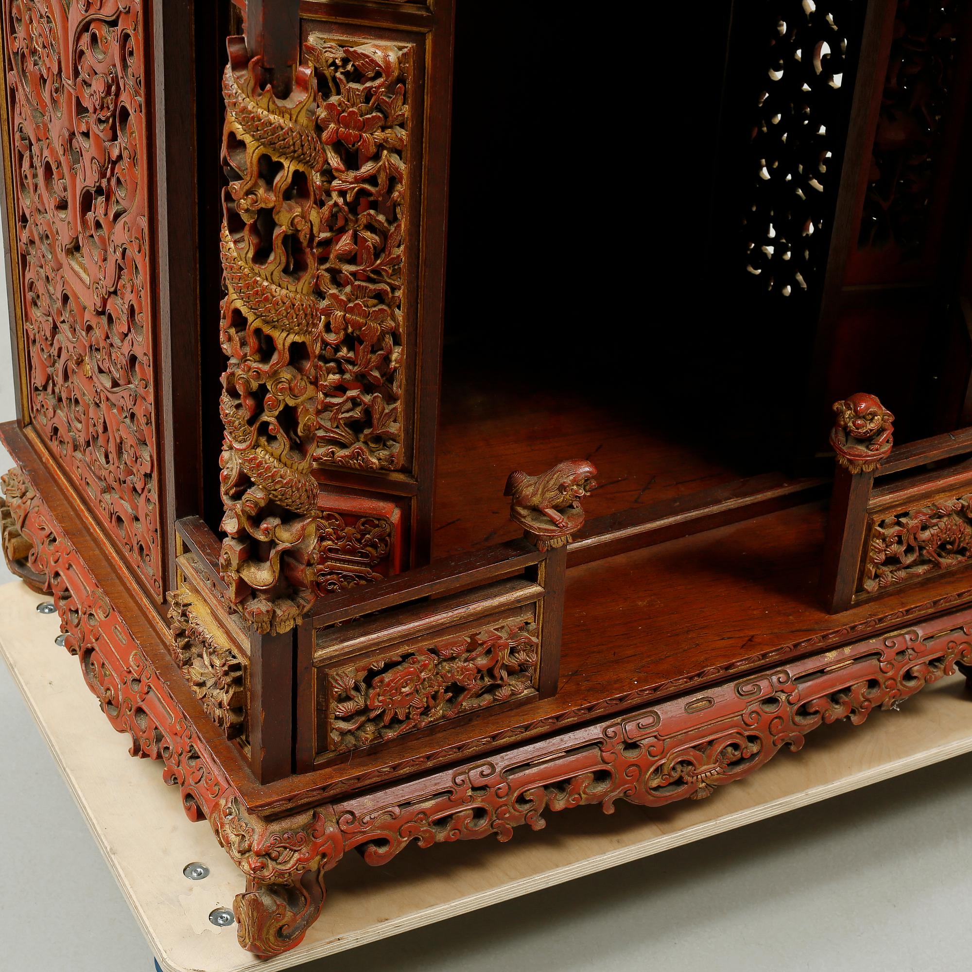 A small altar cabinet, China, circa 1900.