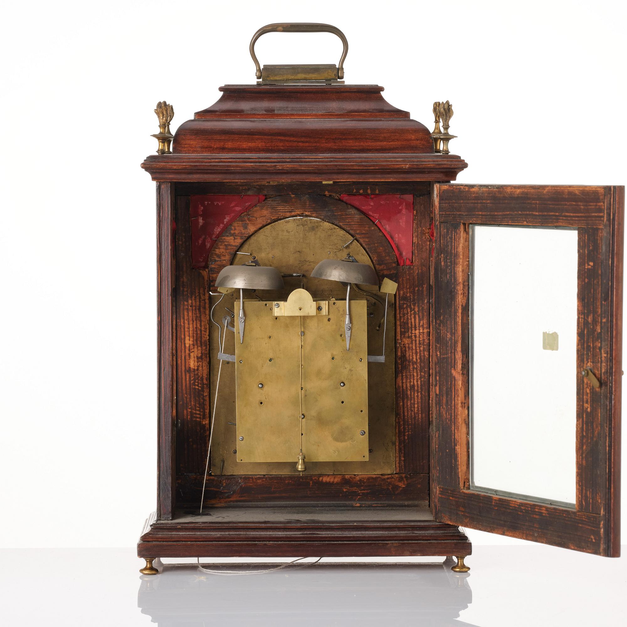 A Prague rococo bracket clock 'Stockuhr' signed Simon Schreiblmeyr, later part of the 18th century.