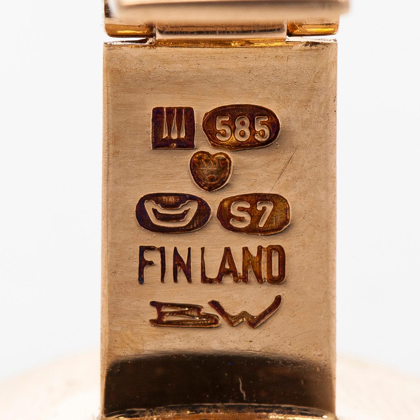 Björn Weckström, kalvosinnapit, "Pirunpyörät", 14K kultaa, Lapponia 1971.