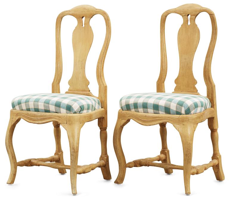 A pair of Swedish Rococo 18th century chairs.