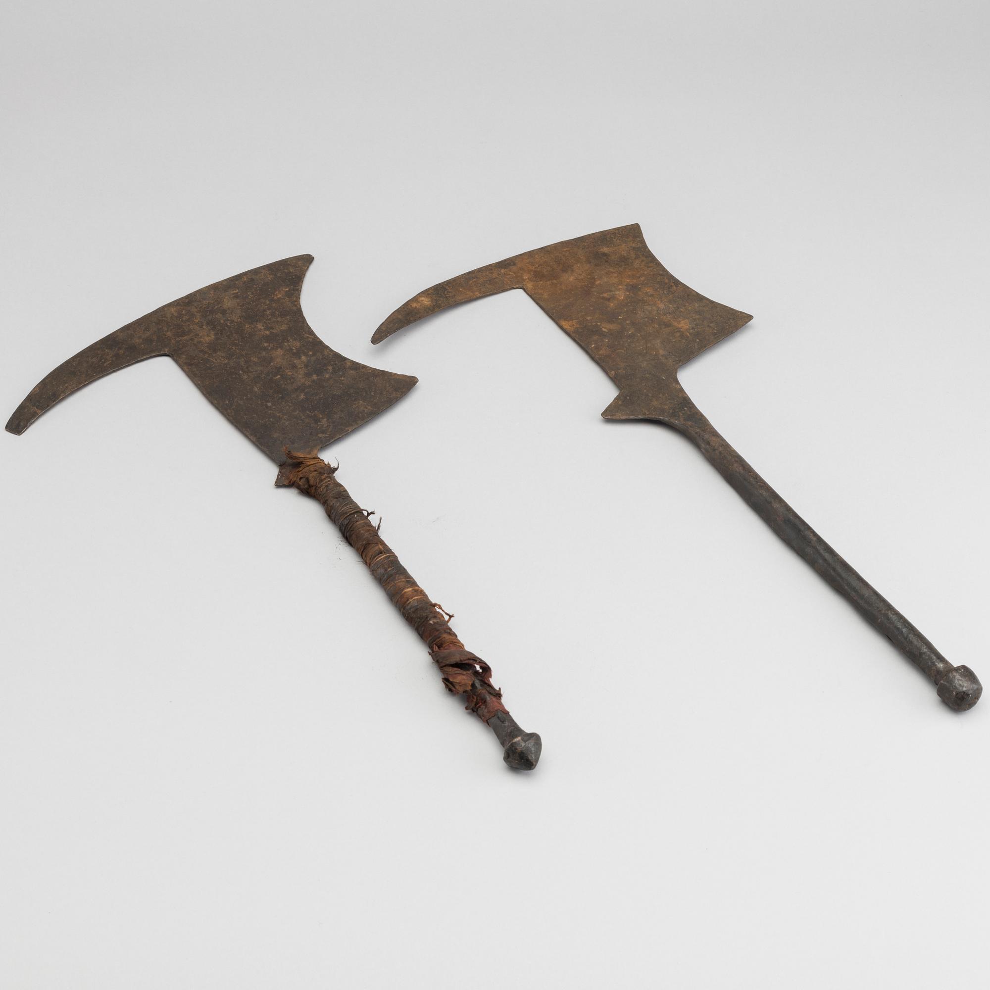 A PAIR OF CEREMONIAL AXES, Mandara Mountains, Northwest Kamerun.
