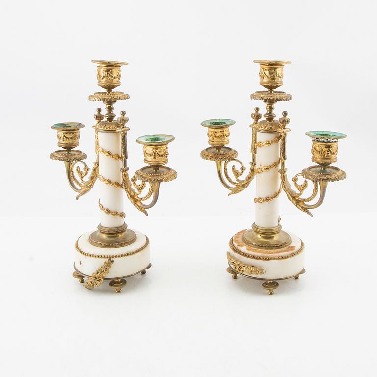 Table garniture 3 pcs, Louis XV style, late 19th century.