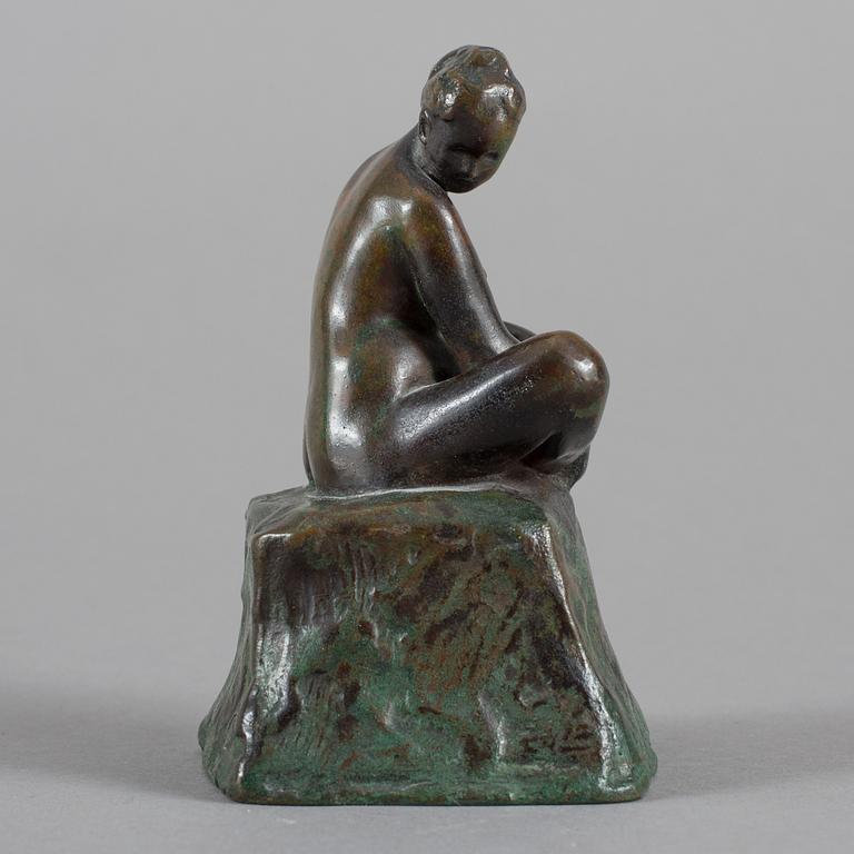 CARL ELDH, Bronsskulptur, signerad. Otydlig gjutarstämpel.