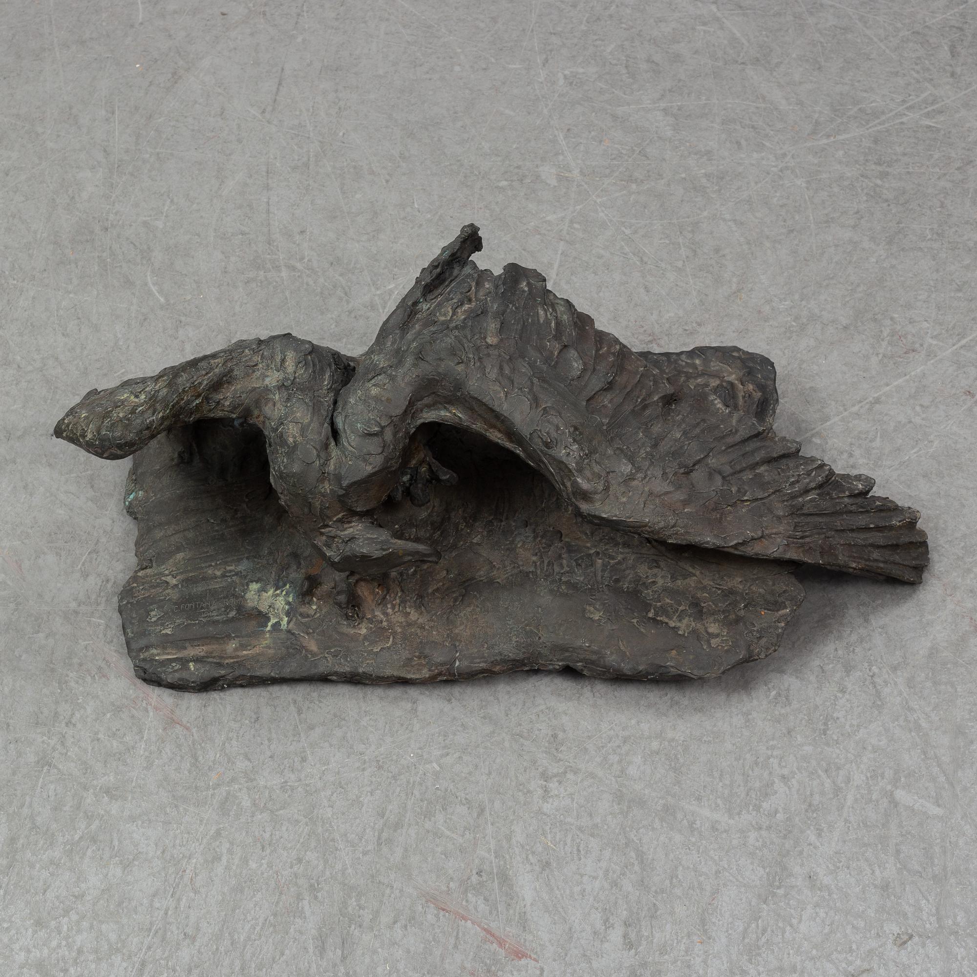 CARLO FONTANA, a signed and dated bronze sculpture, signed C. Fontana Roma 1913.