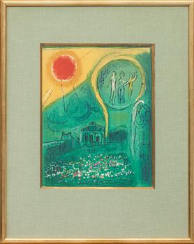 Marc Chagall · MARC CHAGALL, färglitografi, ej signerad. 1954.