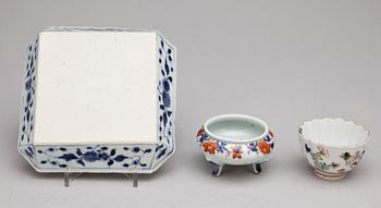 PARTI PORSLIN, 3 delar, Kina, 1700-tal.