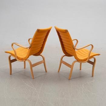 Bruno Mathsson, armchairs 1 pair, "Eva", Karl Mathsson Company, Värnamo, 1973.