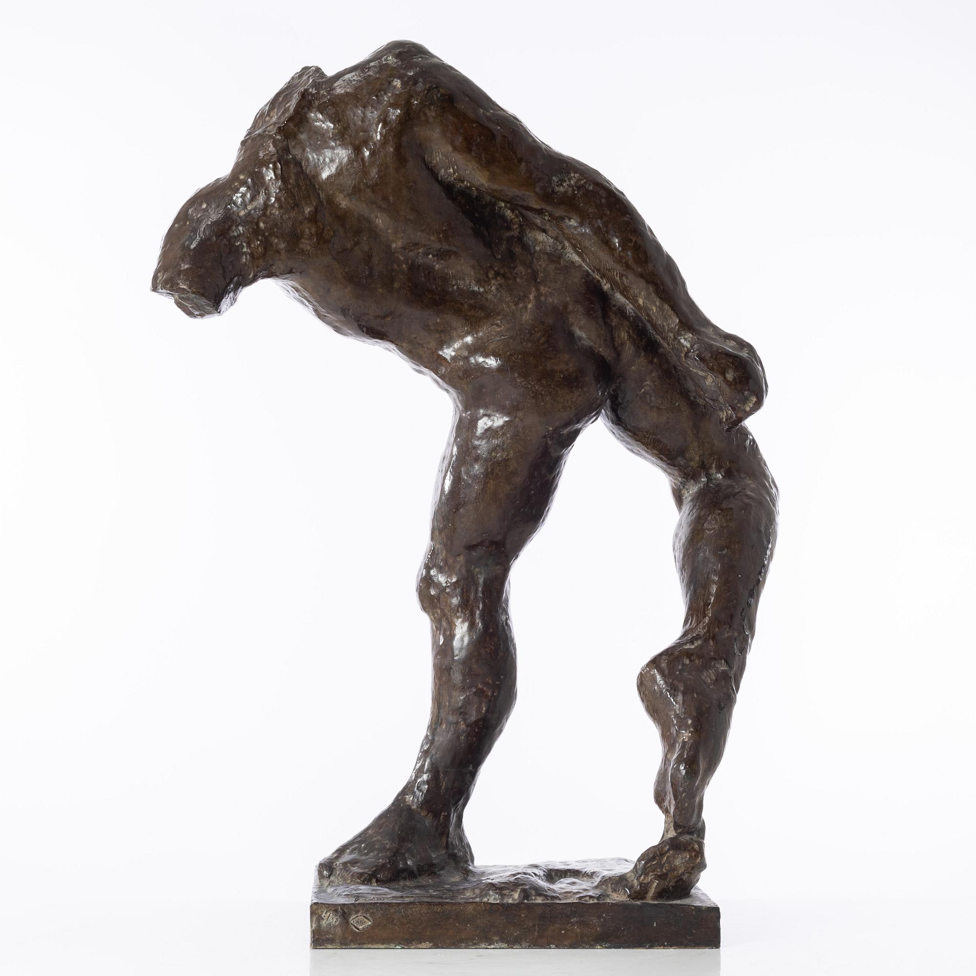 Gudmar Olovson, sculpture. Signed. Numbered. Foundry mark. Bronze, height 79 cm, length 58 cm.