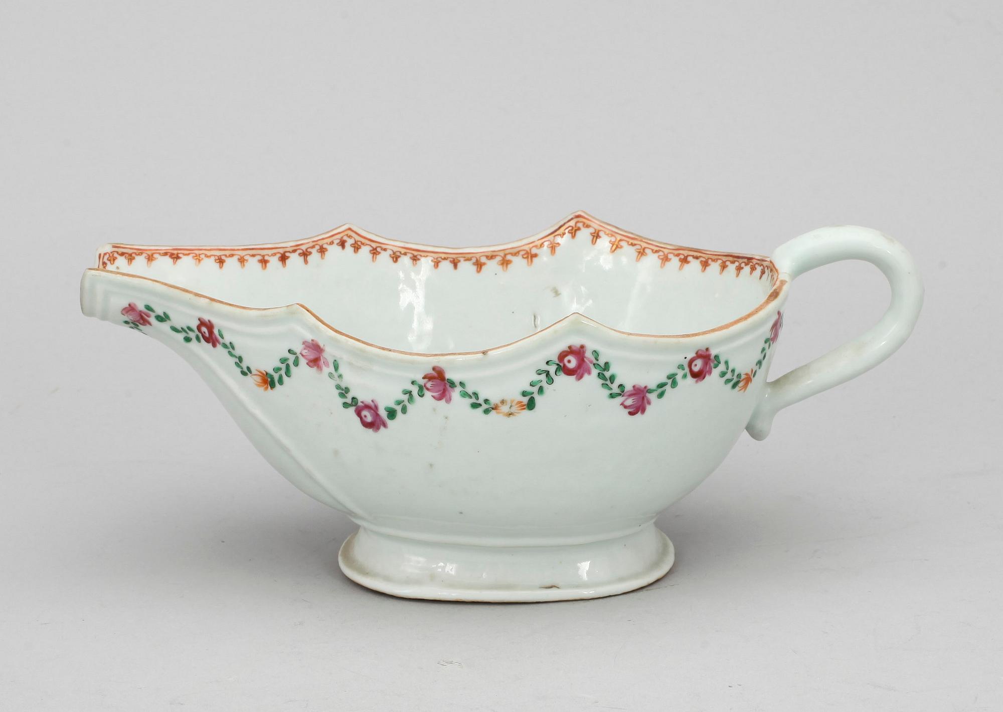 SÅSSNIPA, kompaniporslin. Qing dynastin, Qianlong (1736-95).