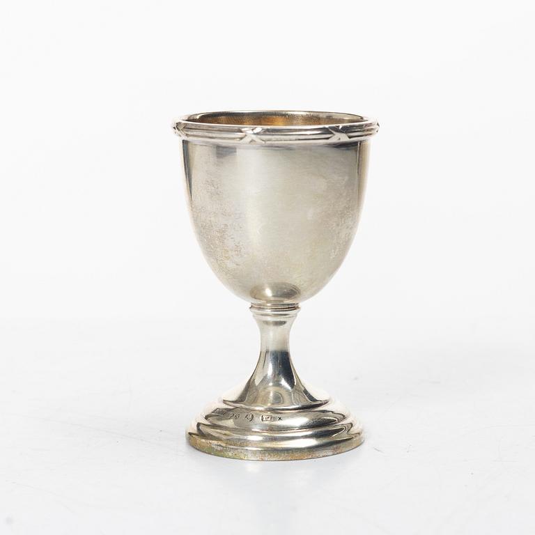 Christening set, 6 pieces, silver, CG Hallberg, Stockholm, 1916–22.