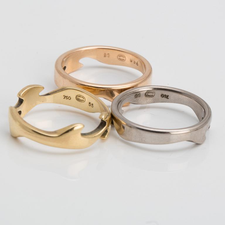 GEORG JENSEN, "Fusion", rings, 18K gold.