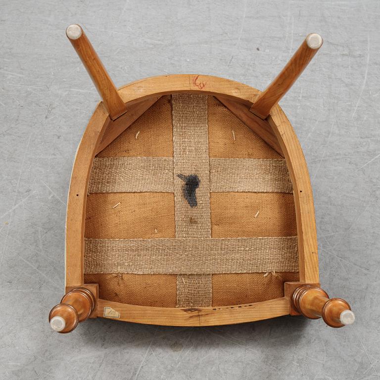 A set of six Danish Royal elm wood chairs, second half of the 19th Century.