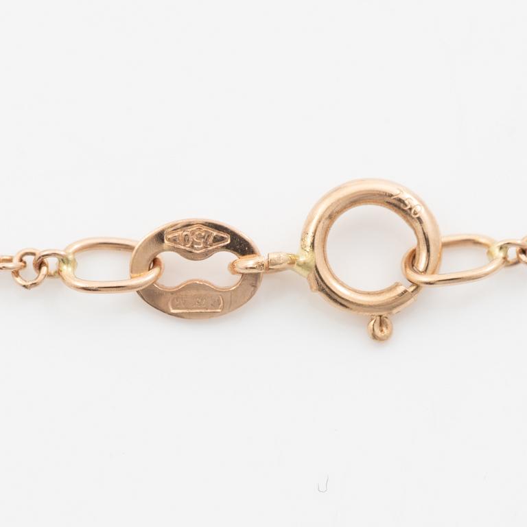 18K gold necklace with opal.