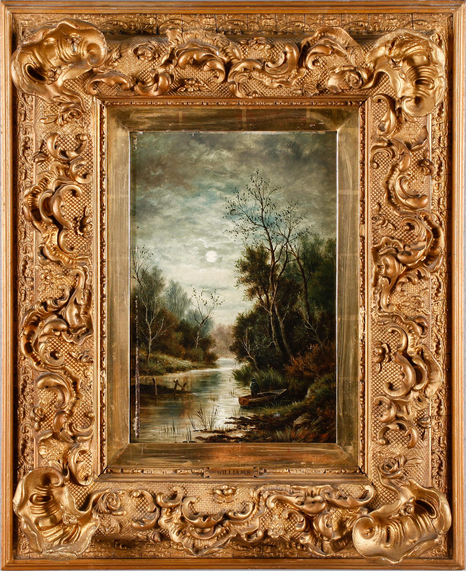 OKÄND KONSTNÄR, olja på pannå, signerad S William, England, 1800-tal.