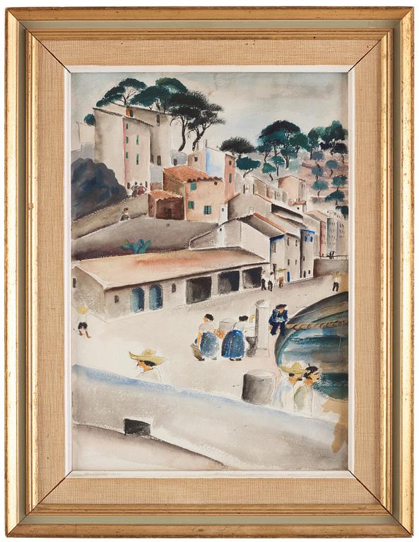 Siri Meyer, Harbor Scene from Mallorca.