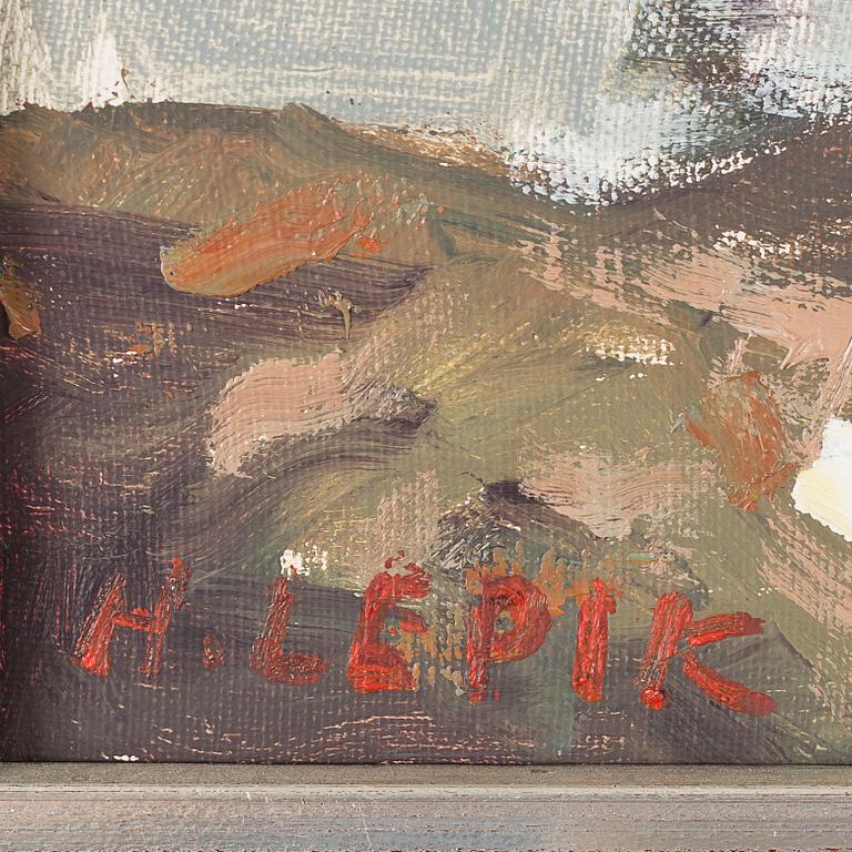 HUGO LEPIK, oil on canvas, signed.