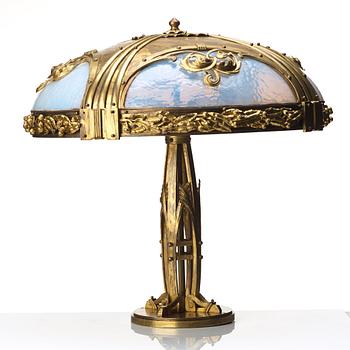 Art Nouveau, bordslampa, 1900-talets början, brons.