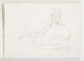 Lotte Laserstein, 3 skissblock med teckningar.