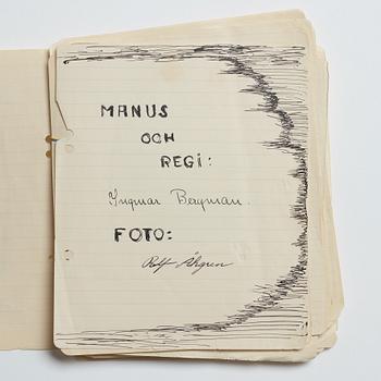 INGMAR BERGMAN, a rare handwritten manuscript from the 1930's containing several photographs.